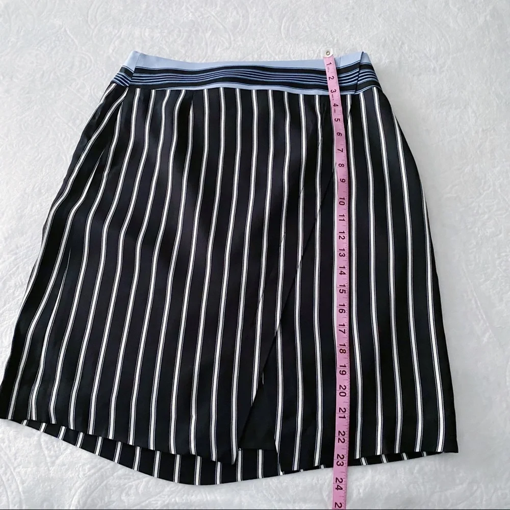NWOT Ann Taylor Loft Pinstripe Faux Wrap Skirt - Picture 11 of 15